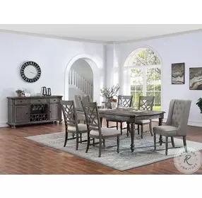 Lake Way Sandblasted Gray Leg Extendable Dining Table
