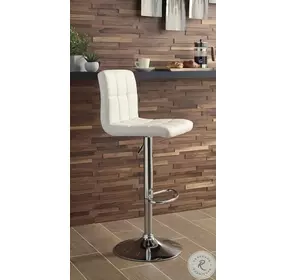 Bellatier Bone Tall Upholstered Swivel Adjustable Bar Stool Set of 2