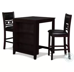 Gia Ebony 3 Piece 30" Counter Height Dining Set