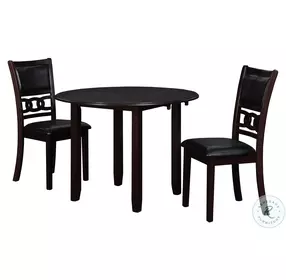 Gia Ebony 3 Piece 42" Drop Leaf Dining Set