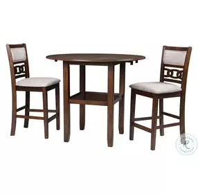 Gia Cherry 3 Piece 42" Drop Leaf Counter Height Dining Set