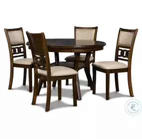 Gia Cherry 5 Piece Round Dining Room Set