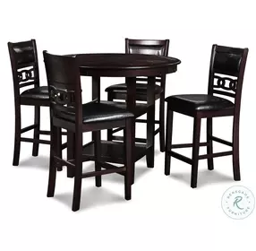 Gia Ebony 5 Piece Counter Height Dining Table Set