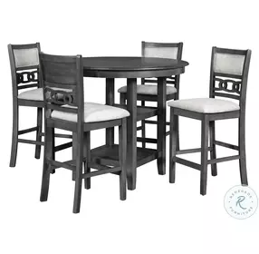 Gia Gray 5 Piece Round Counter Height Dining Room Set