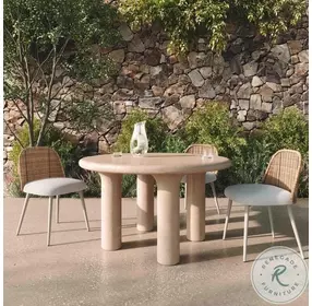 Barbara Cream Textured 47" Round Dining Table