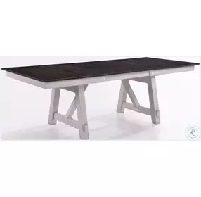 Maisie White And Brown Extendable Rectangular Dining Room Set