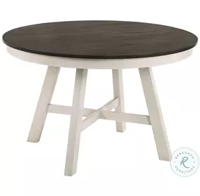 Maisie White And Brown Round Dining Room Set