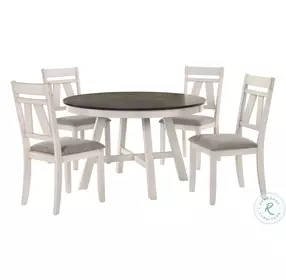 Maisie White And Brown Round Dining Table