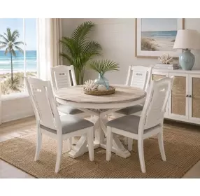 Island Haven Old Gray and Taupe Shutter Dining Chair Set of 2