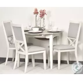 Island Haven Blanc and Gray Upholstered Dining Chair Set of 2