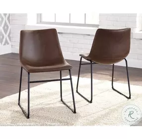 Centiar Brown and Black Dining Upholstered Side Chair Set of 2