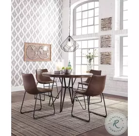 Centiar Brown and Black Dining Upholstered Side Chair Set of 2