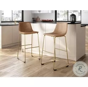 Crandox Brown And Gold Bar Stool
