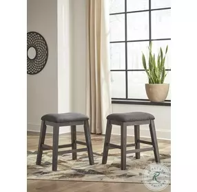 Caitbrook Gray Upholstered Stool Set of 2