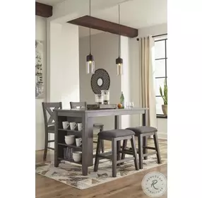 Caitbrook Gray Rectangular Counter Height Dining Table