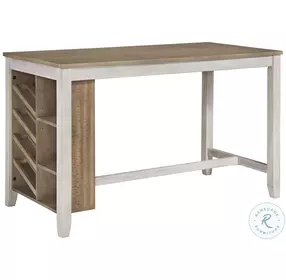 Skempton White and Light Brown Counter Height Dining Room Set