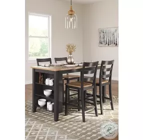 Gesthaven Natural And Brown Rectangular Counter Height Dining Table