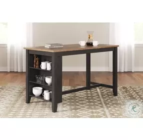 Gesthaven Natural And Brown Rectangular Counter Height Dining Table
