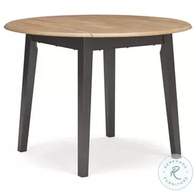 Gesthaven Natural And Brown Drop Leaf Round Dining Room Set