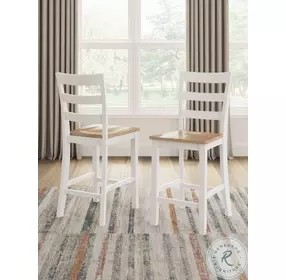 Gesthaven Natural And White Counter Height Stool Set Of 2