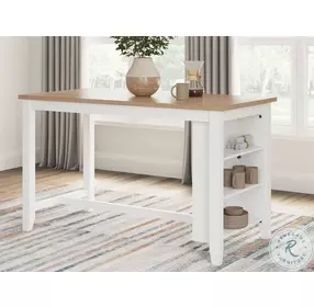 Gesthaven Natural And White Rectangular Counter Height Dining Table