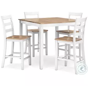 Gesthaven Natural And White 5 Piece Counter Height Dining Set
