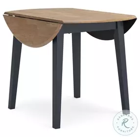 Gesthaven Natural And Blue Drop Leaf Round Dining Room Set