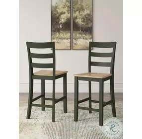 Gesthaven Natural And Green Counter Height Stool Set Of 2