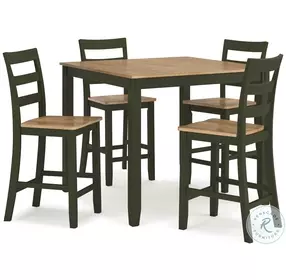 Gesthaven Natural And Green 5 Piece Counter Height Dining Set