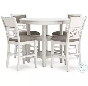 Erinberg Antique White 5 Piece Counter Height Dining Set