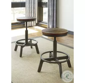 Torjin Brown and Gray Adjustable Stool Set of 2