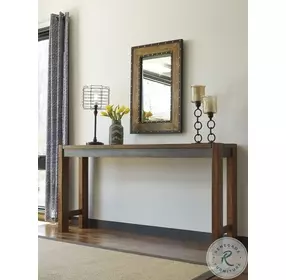 Torjin Brown and Gray Long Counter Height Dining Table
