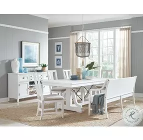 Heron Cove Chalk White Bench With Back