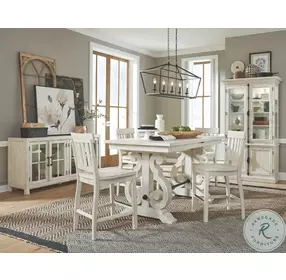 Bronwyn Alabaster Extendable Rectangular Counter Height Dining Table