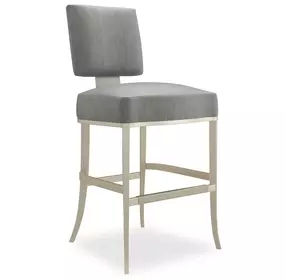 Reserved Seating Pewter Upholstered Counter Height Stool