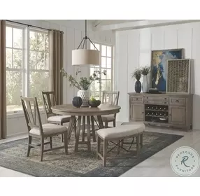 Paxton Place Dovetail Grey Upholstered Curved Bench