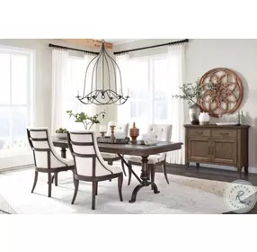 Cambridge Manor Homestead Brown Rectangular Extendable Dining Table