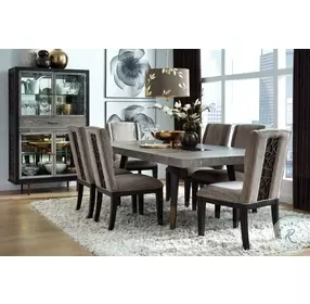 Dexter Nocturne Black And Coventry Grey Rectangular Extendable Dining Table