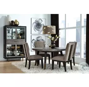 Dexter Nocturne Black And Coventry Grey Round Dining Table