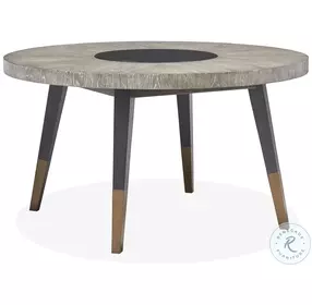 Dexter Nocturne Black And Coventry Grey Round Dining Room Set