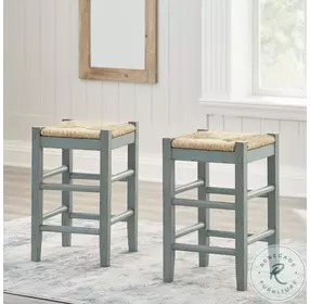 Mirimyn Teal Counter Height Stool Set Of 2