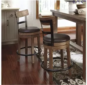Pinnadel Upholstered Swivel Adjustable Counter Height Chair
