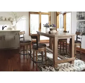 Pinnadel Upholstered Swivel Adjustable Counter Height Chair