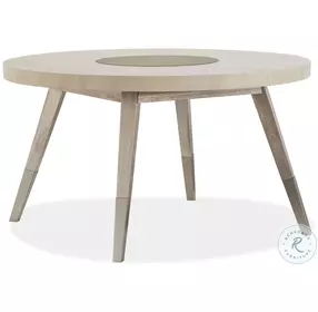 Lenox Warm Silver and Acadia White Round Dining Room Set