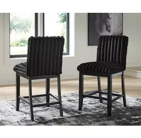 Lilyberg Black Upholstered Counter Height Stool Set of 2