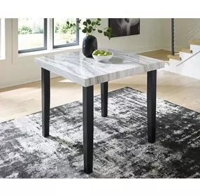 Lilyberg Gray and Black 42" Square Marble Top Counter Height Dining Table