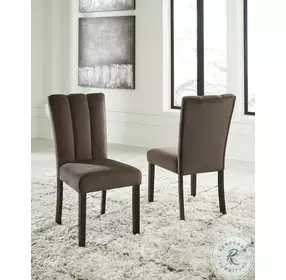 Zendalia Mocha Upholstered Side Chair Set Of 2