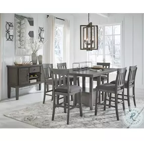 Hallanden Gray Rectangular Extendable Counter Height Dining Table