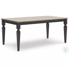 Mendinfort Grayish Brown and Black Dining Room Set