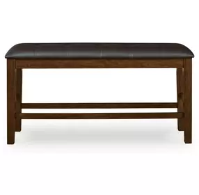 Ralene Medium Brown Upholstered Counter Height Dining Bench